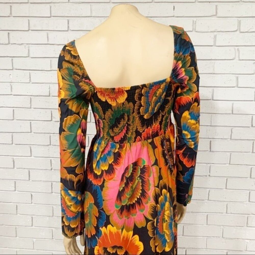 FARM Rio “Flowers” Midi‎ Dress • Bold Floral Print • Size Small • NWT - Picture 5 of 10